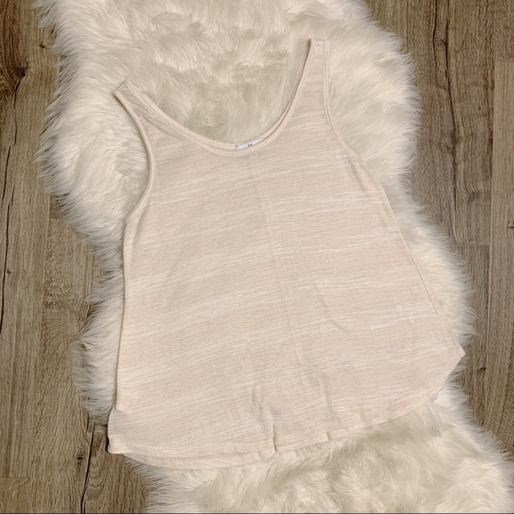 Halston Womens Neutral Cream Sleeveless Tank Top L